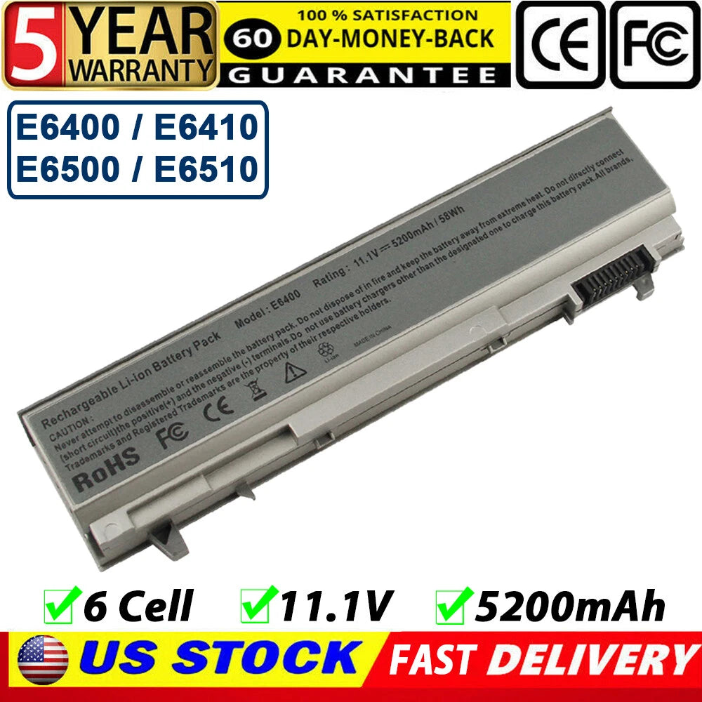 For Dell Latitude BATTERY / CHARGER E6400 E6410 E6500 E6510 KY477 PT434 W1193