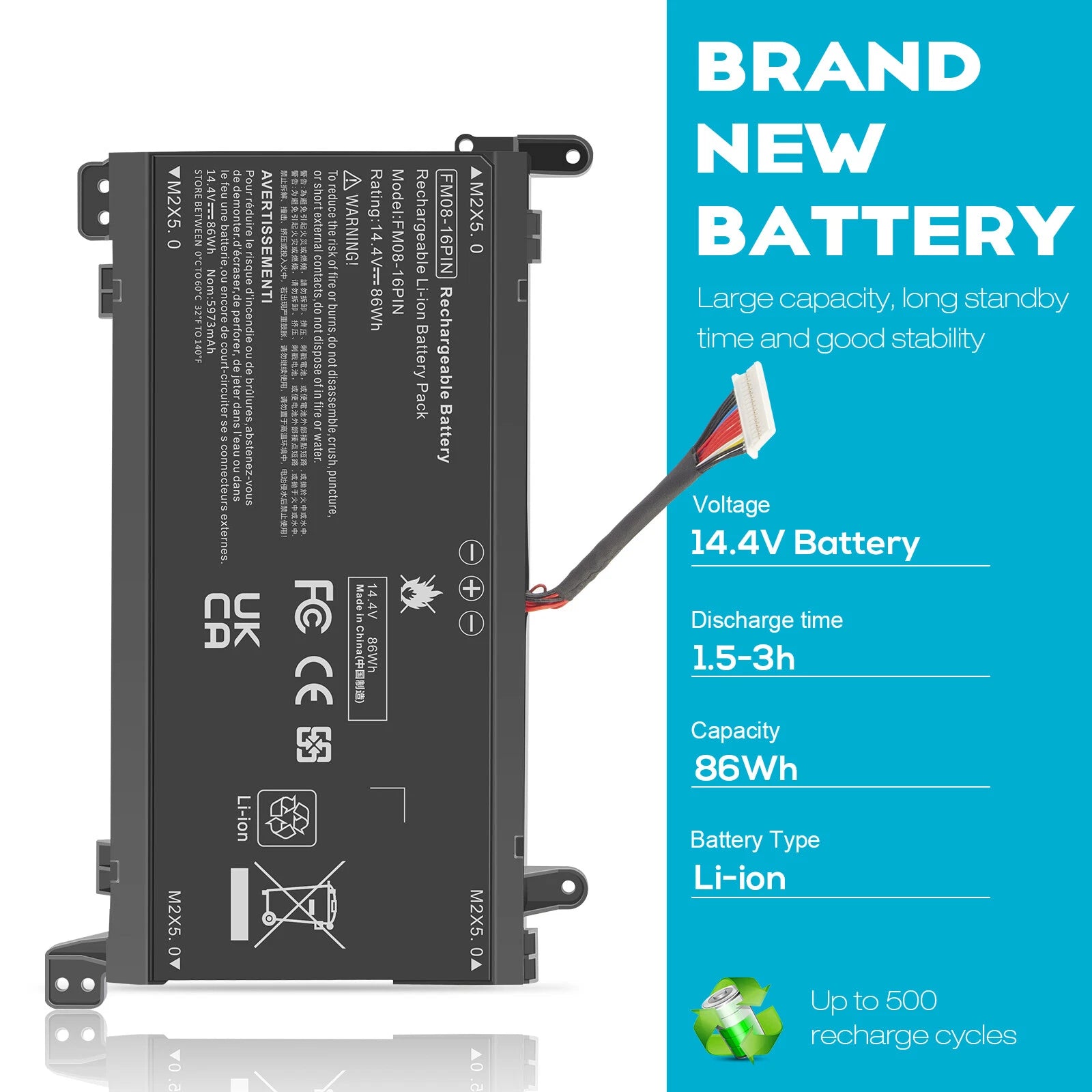 FM08 16Pins Battery for HP Omen 17-AN013TX 17-AN014TX HSTNN-LB8B 922753-421 86Wh