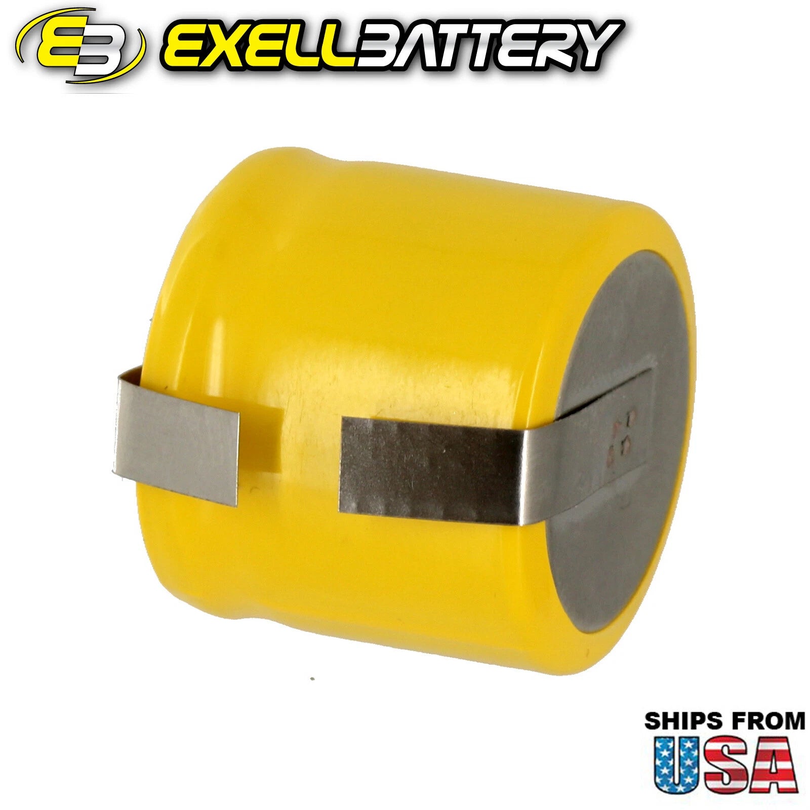 Exell 1/2C NiCD 1000mAh 1.2V Flat top Rechargeable Battery with Tabs?