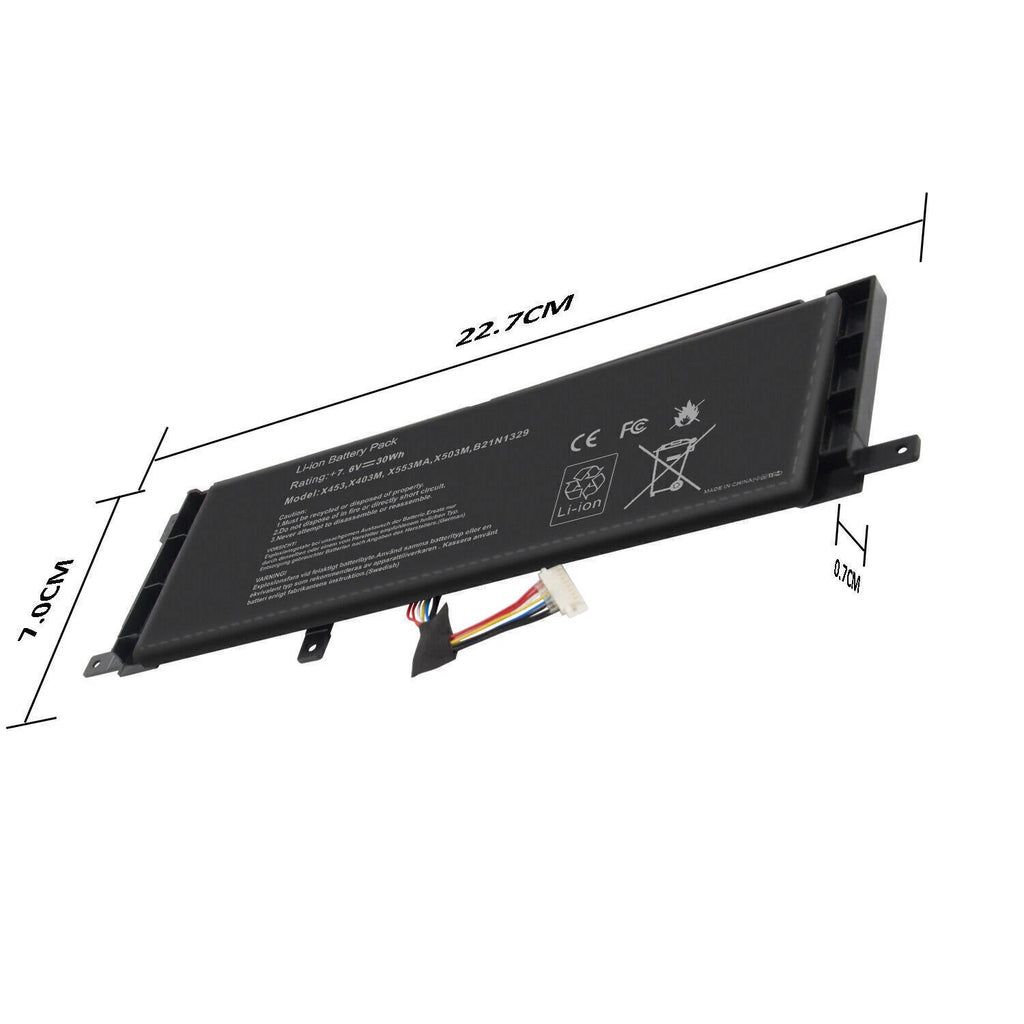 For Asus Battery B21N1329 BAT-ASX453 7.6V 30Wh Laptop X553M X553MA X453 X453MA