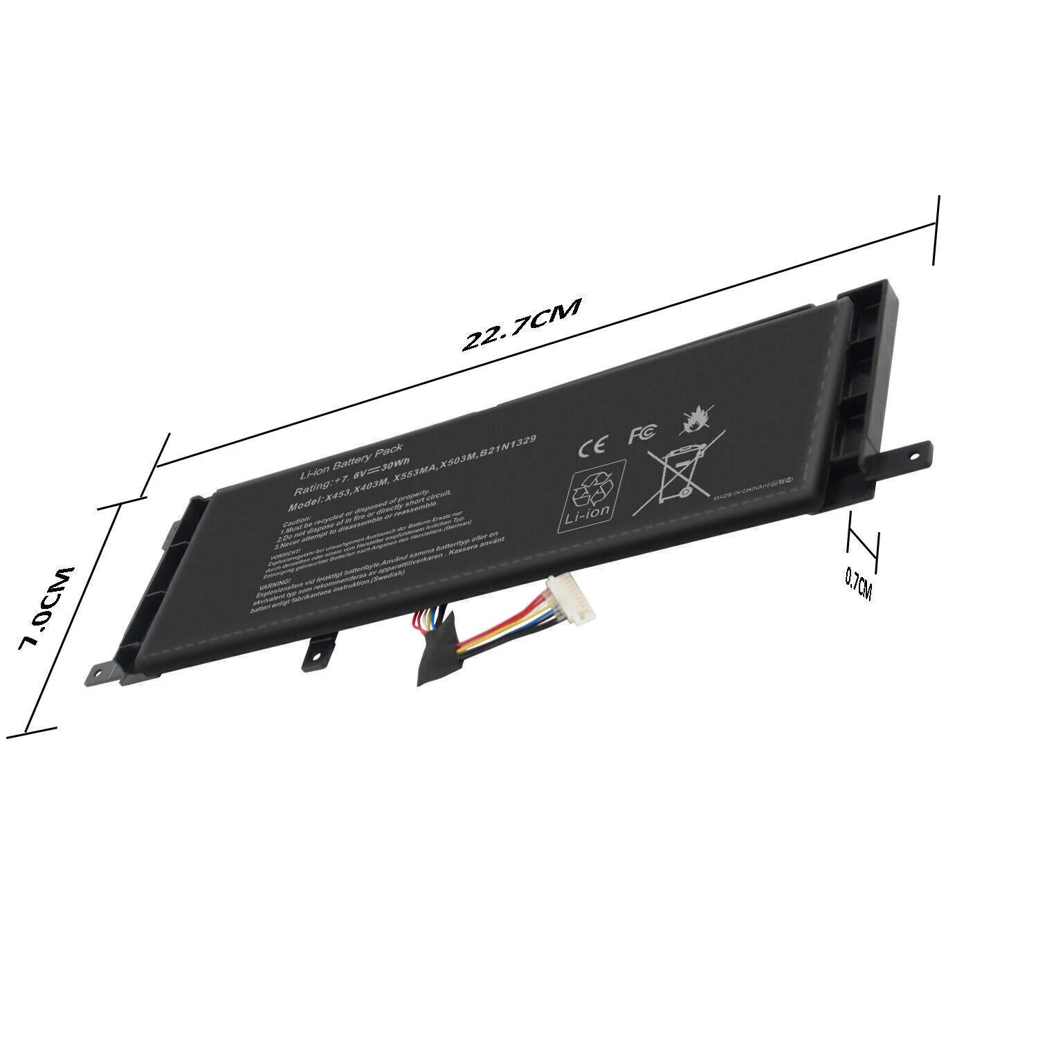 For Asus Battery B21N1329 BAT-ASX453 7.6V 30Wh Laptop X553M X553MA X453 X453MA