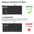 LOT JD25G Battery For Dell XPS 13 13 9350 XPS 13 9343 JHXPY RWT1R 0DRRP 7.4V 52W