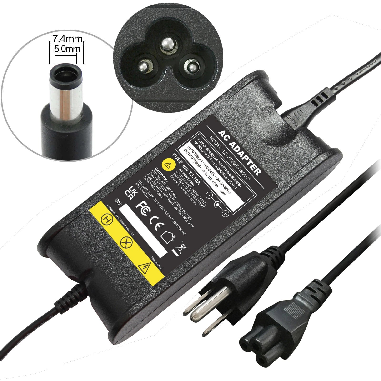 For Dell Latitude E6330 E6430 E6530 E5420m AC Adapter Power Supply Charger 90W