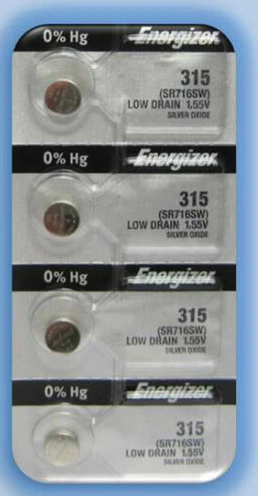 4 Energizer 315 SR716SW V315 S38 D315 SP315 614 280-56 SB-AT (SR67) Battery