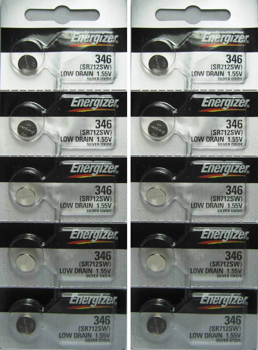 10 Energizer Silver Oxide SR712SW SR712W SR712 1.55V Battery