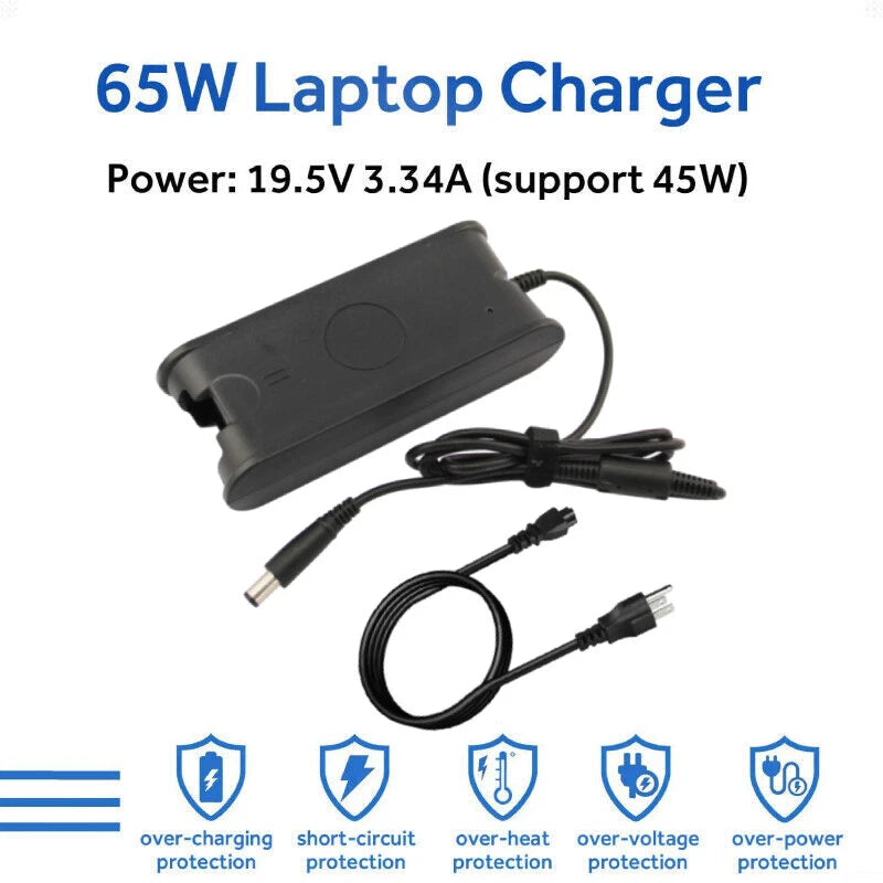 65W Power Supply Charger For Dell Inspiron 11/13/15/17 Laptop Power Supply Cord