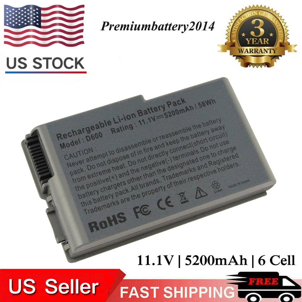 Battery for Dell Latitude D500 D505 D510 D520 D600 D610 500m 510m 600m C1295 US