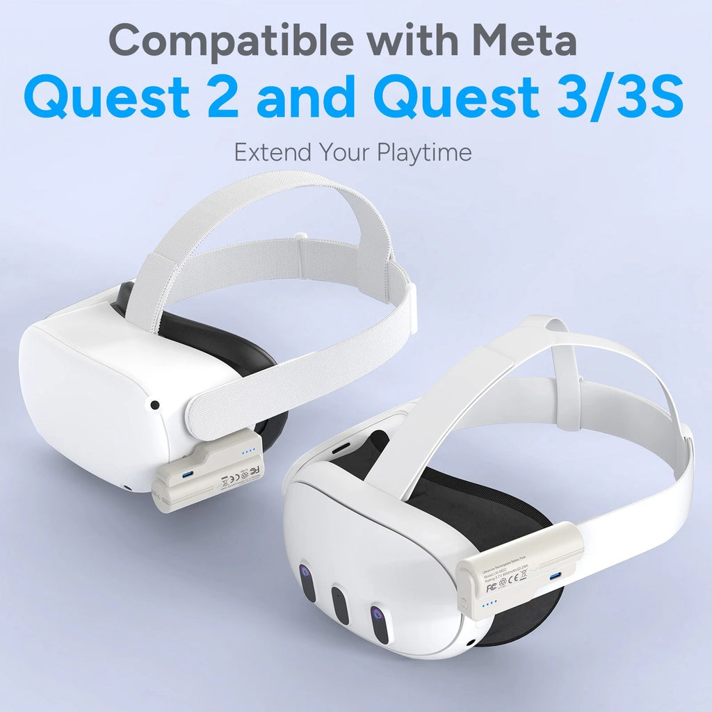 2x Battery Pack for Meta Quest 3/3S and Oculus Quest 2, 6000Mah Extended Battery