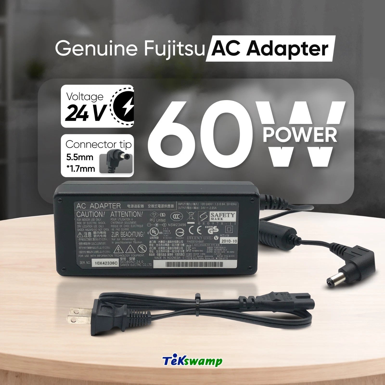 NEW Genuine Fujitsu AC Adapter SANKEN PA03334-K920 PA03010-6501 Scanner PSU