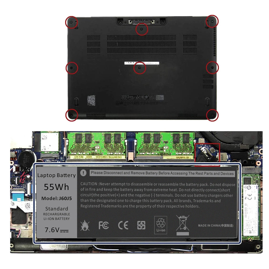 E7470 E7270 J60J5 Battery for Dell Latitude E7470 E7270 7470 7270 Laptop