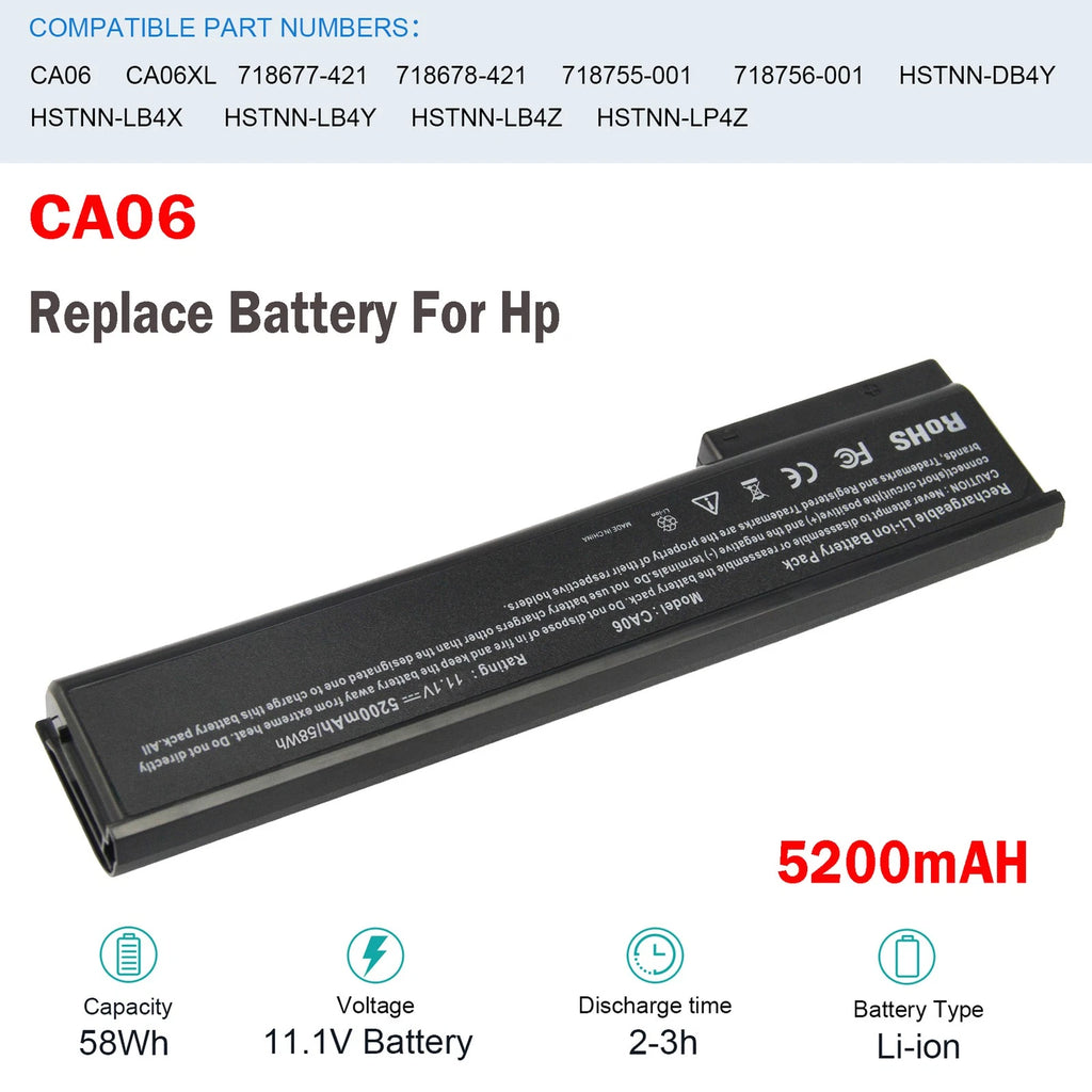 LOT Battery for HP ProBook 640 G1 645 G0 655 650 CA06 CA09 HSTNN-DB4Y 718756-001