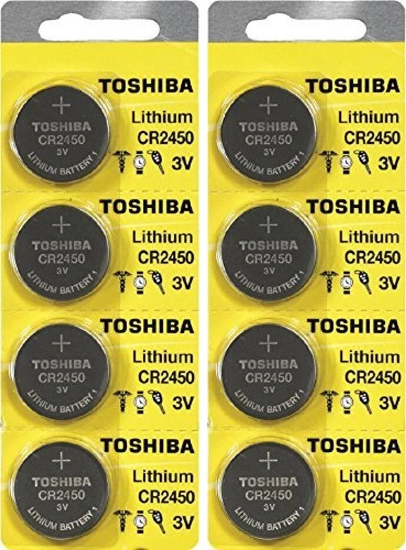8 Toshiba CR2450 2450 3 Volt Lithium Coin 3V Batteries