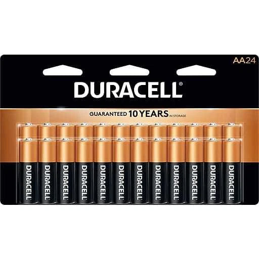 24 Pack Duracell AA CopperTop Alkaline Duralock Batteries MN1500B24
