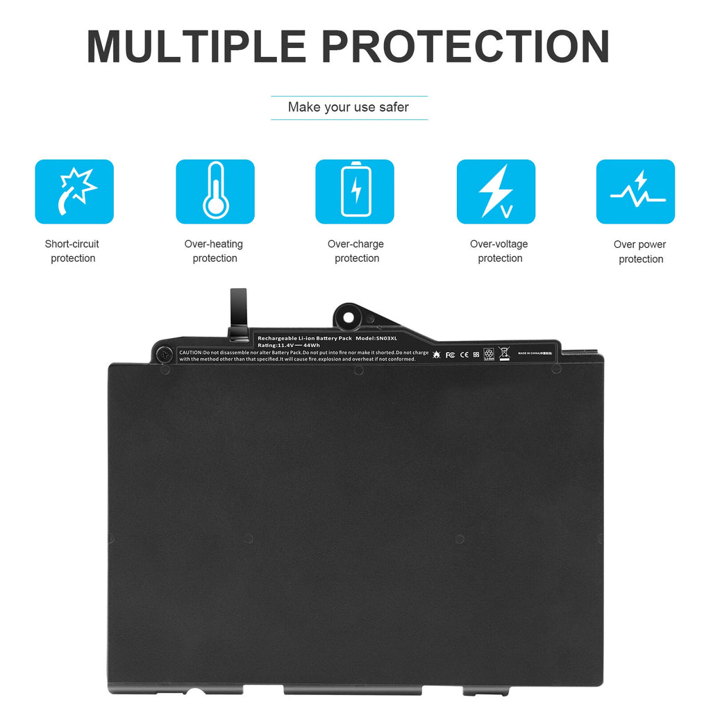 SN03XL 44Wh Laptop Battery for HP EliteBook 720 725 820 G3 G4 HSTNN-U86T