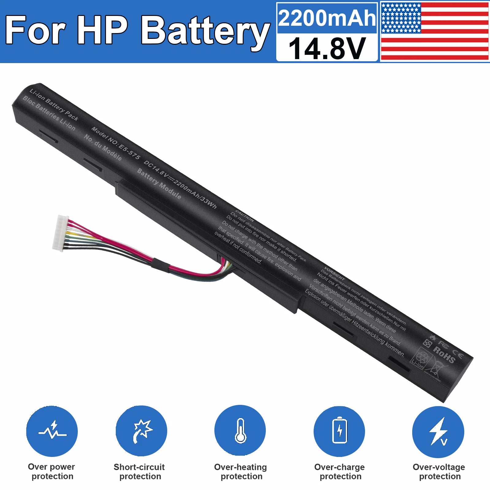E5-575 Battery For Acer Aspire E5-475 E5-475G E5-575G E5-774 E5-774G 2200mAh