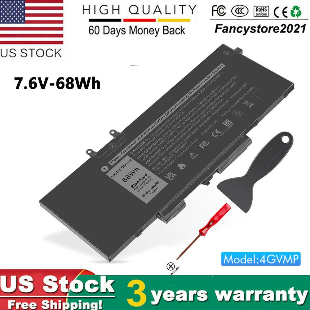 68Wh Battery For Dell Inspiron 7590 7591 7791 2-in-1 Series 4GVMP C5GV2 MCV1G