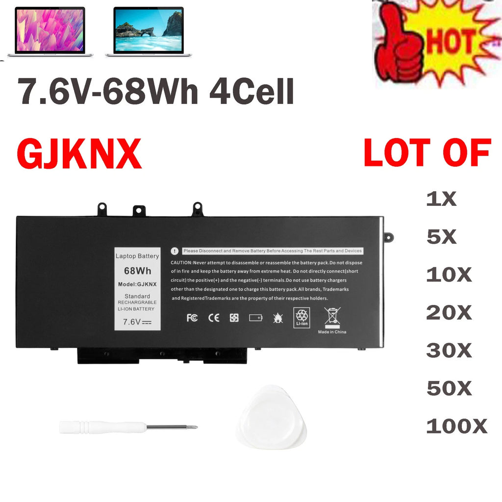 ??LOT 1-100X GJKNX Battery For Dell Latitude 5480 5580 5490 5590 5488 E5280 68Wh