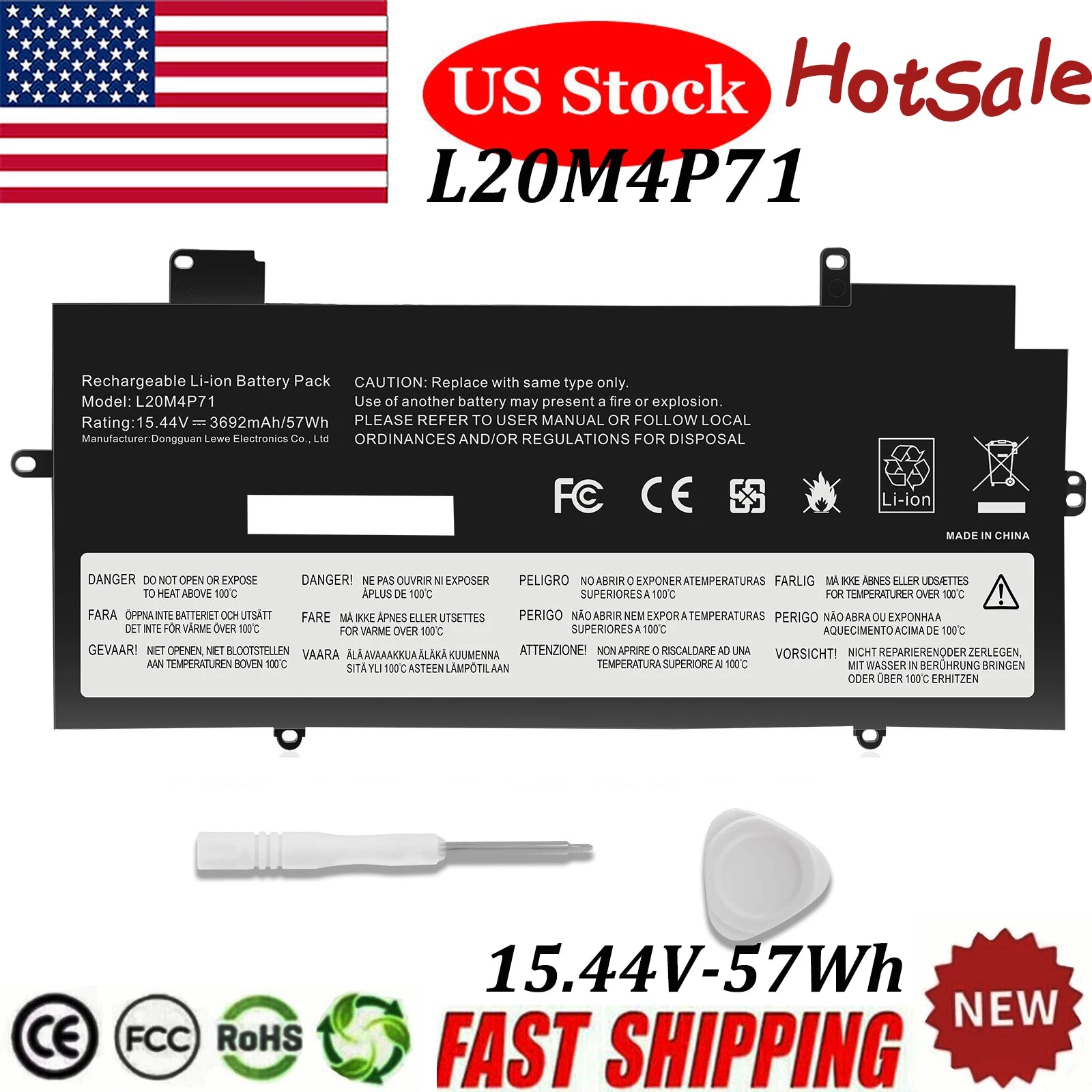 L20D4P71 L20M4P71 Battery for Lenovo ThinkPad X1 Yoga 6th 7th 8th Gen 57Wh