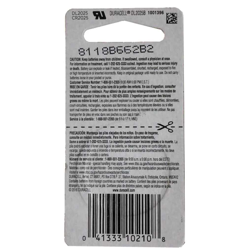 3x Duracell 3V Lithium Coin Battery 280-205, SB-T14, 5003LC, ECR2025, BR2025