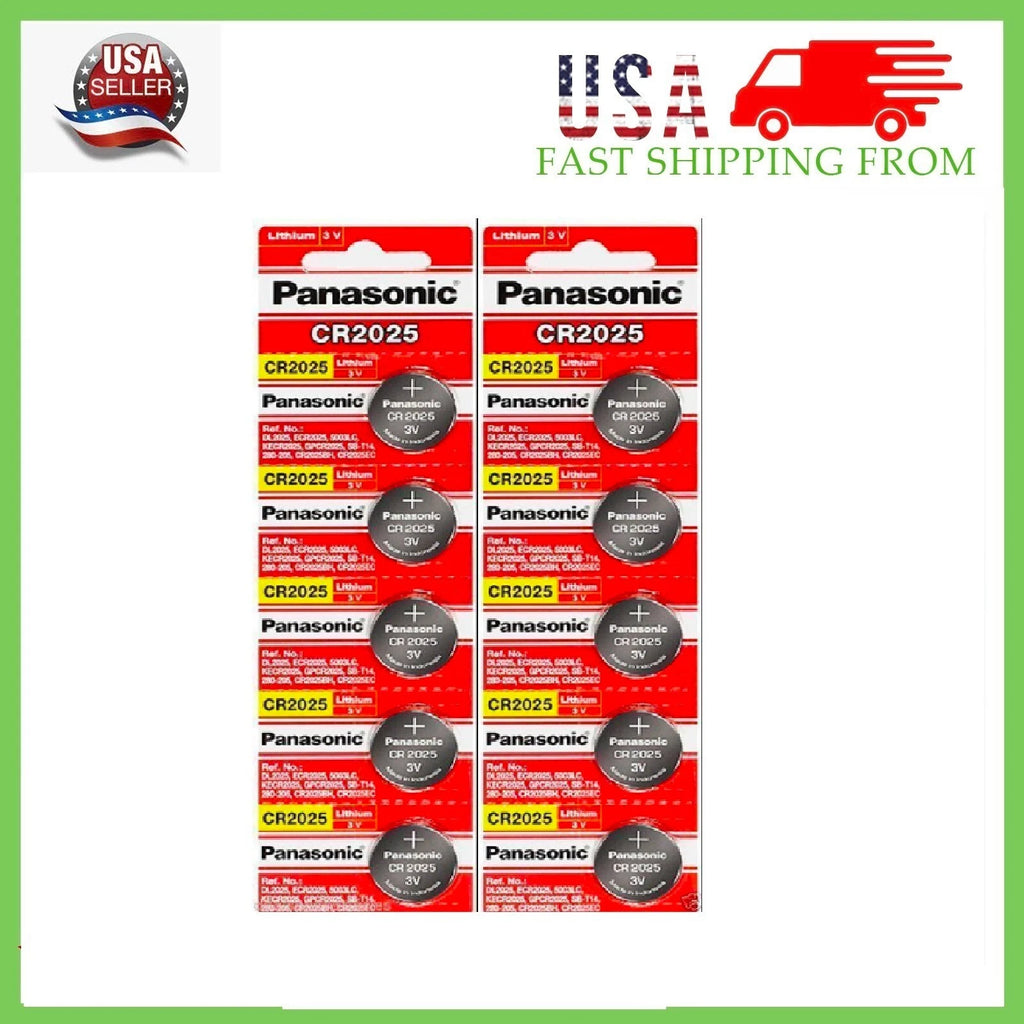 10 x Fresh PANASONIC CR 2025 CR2025 CR-2025 LITHIUM COIN CELL Battery Exp 2030