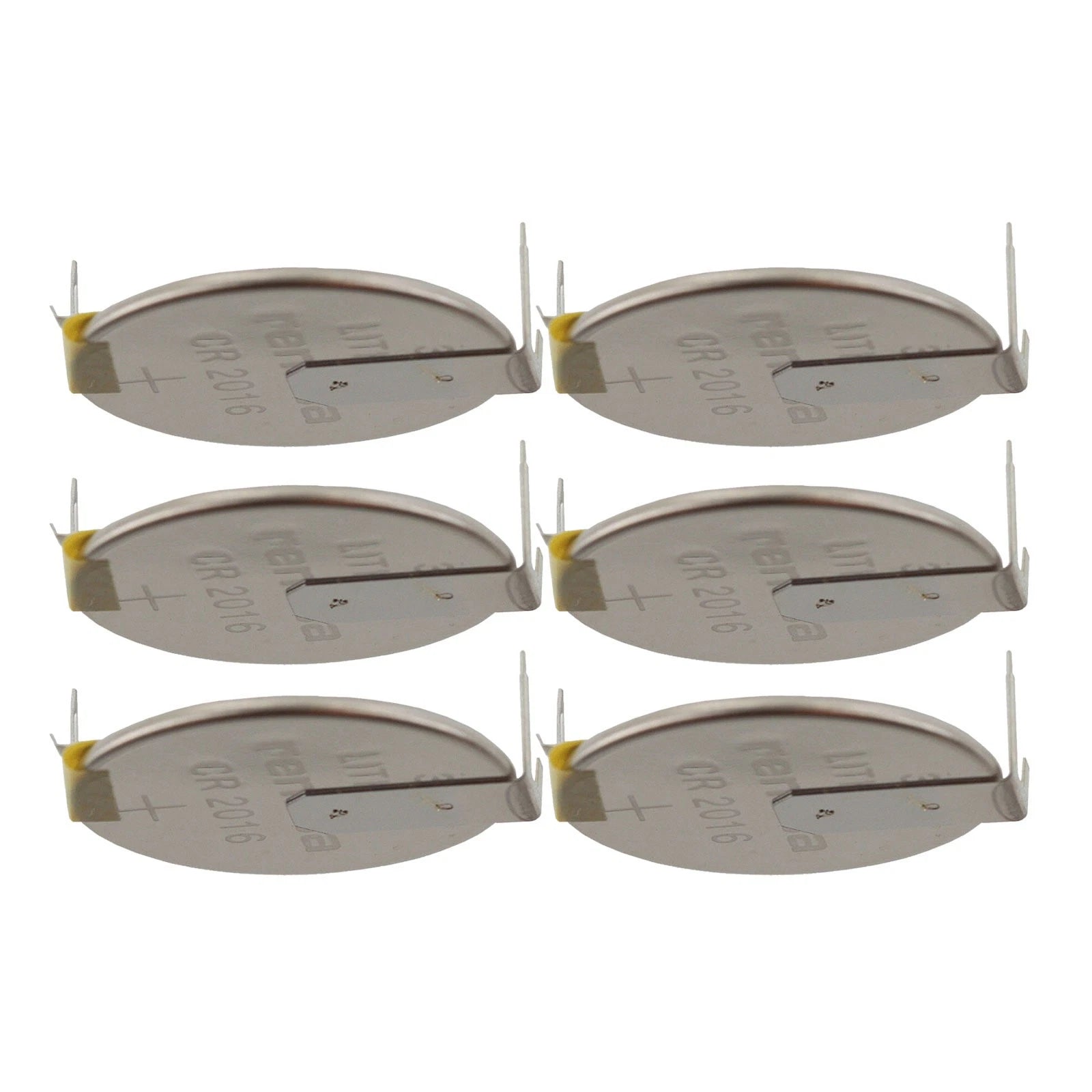 6x CR2016FH1-MFR 3V Lithium Coin Battery 2-PIN HORZ for BIOS PCB Clocks
