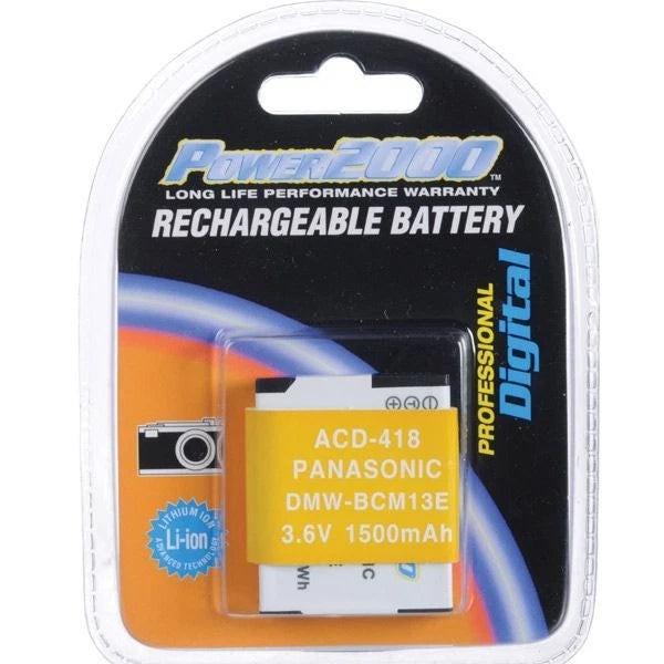 Power2000 BCM13E (ACD-418) Rechargeable Battery for Panasonic DMC-TS5, DMC-ZS40