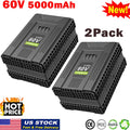 1-2X Battery for Greenworks Pro 60V 5.0Ah LB60A02 Li-Ion Battery LB60A01 LB60A04
