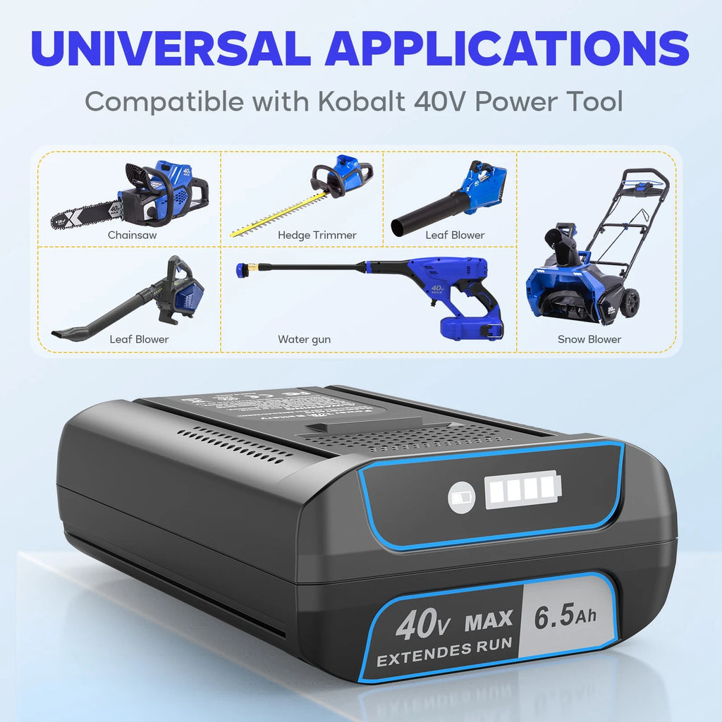 For Kobalt 40V MAX Li-Ion Battery KB440-03 KB540-06 KB640-06 KB540C-06 6.5 Ah
