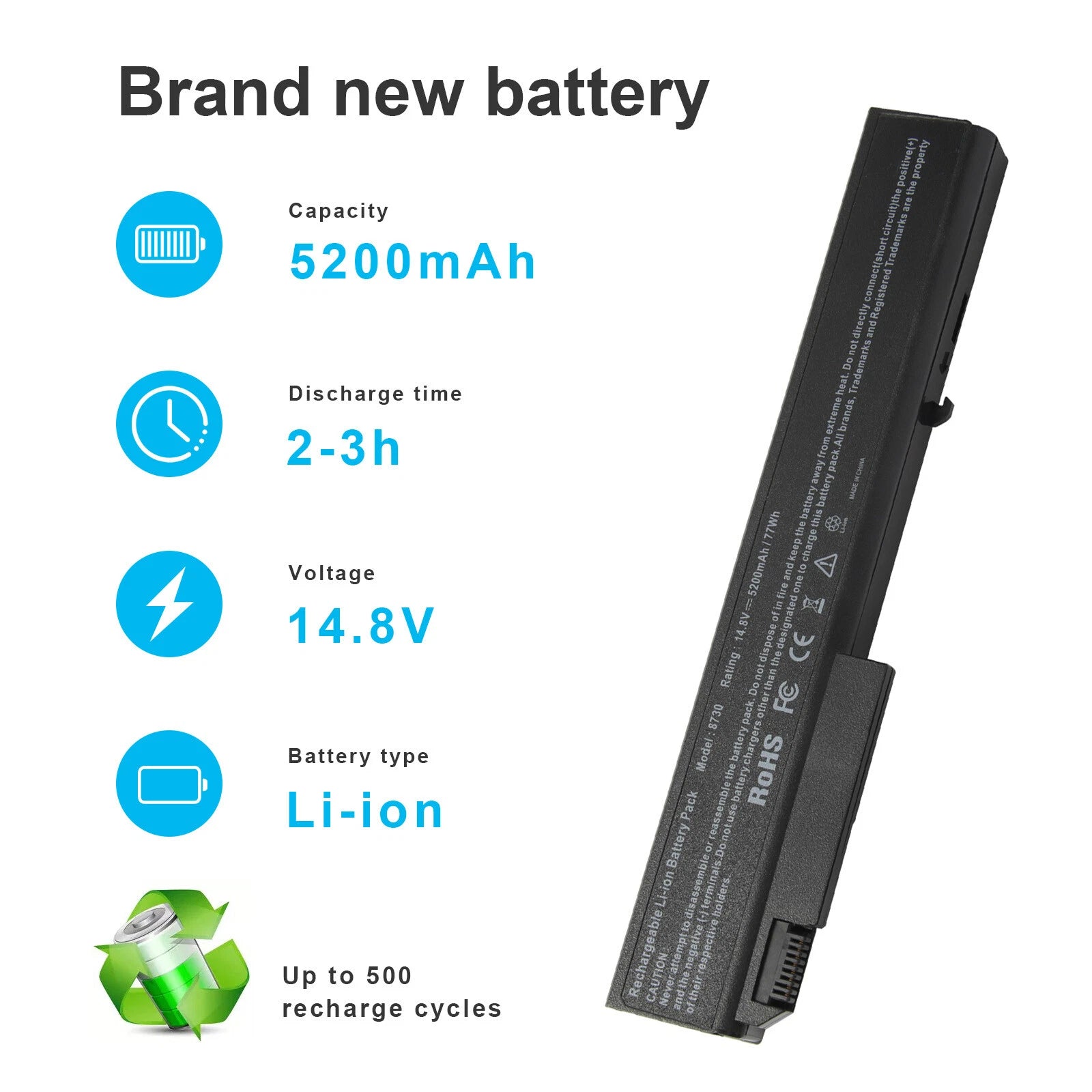 Laptop Battery for Hp ProBook 6545b EliteBook 8530w 8540p 8540w 30p 8730w 8740w