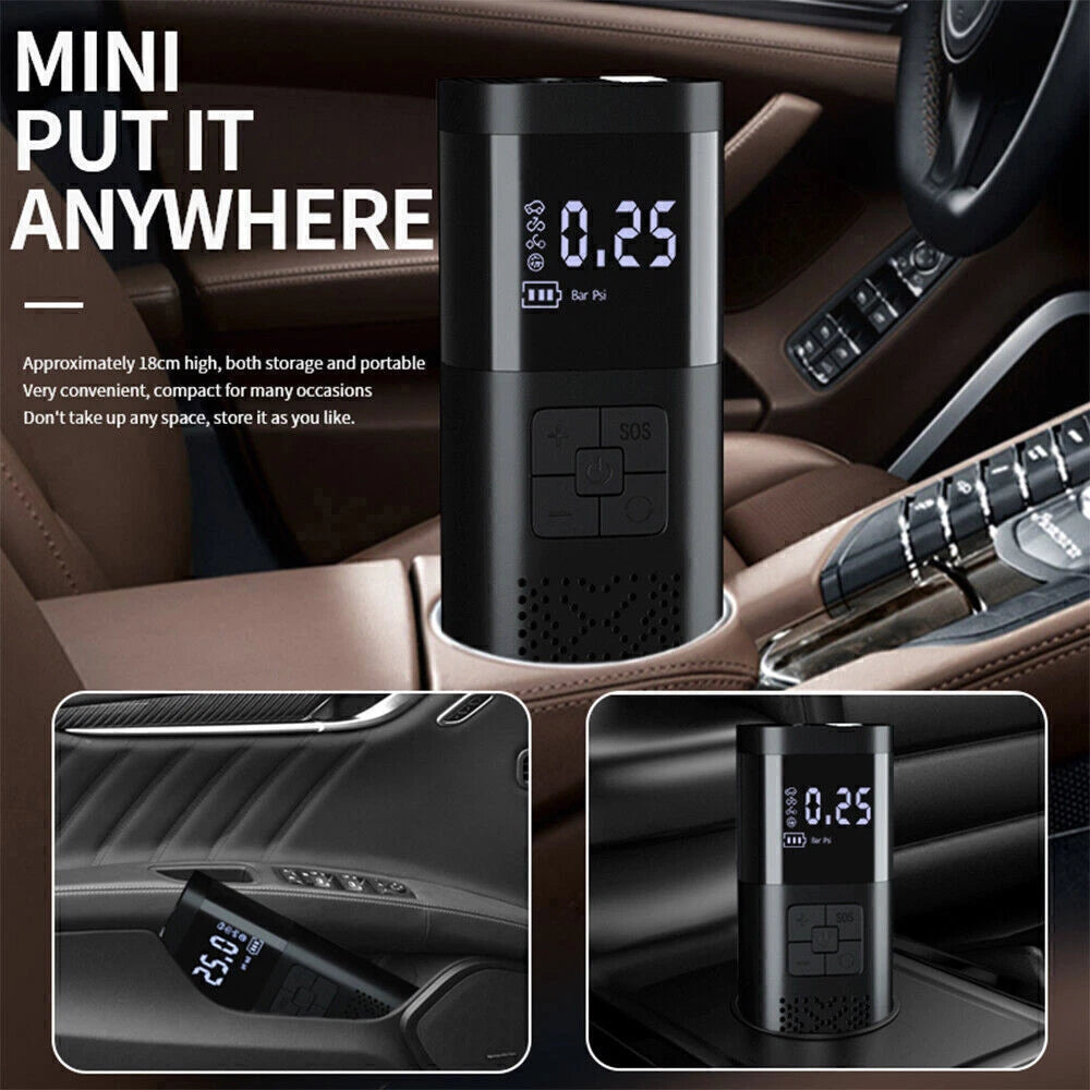 Cordless 12V Car Tire Inflator Pump Portable Digital Rechargeable Air Compressor