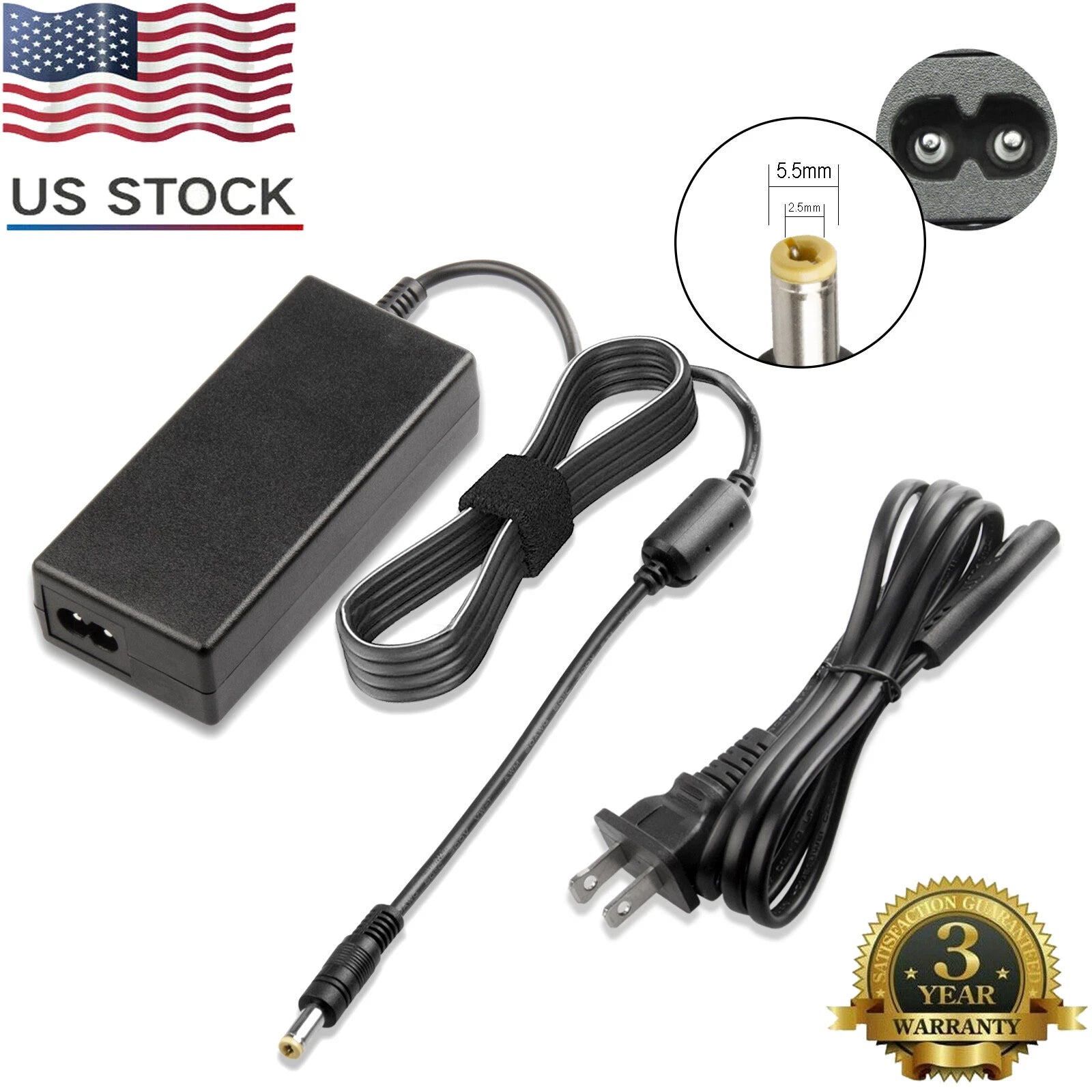 AC Adapter Charger for Toshiba PA5177U-1ACA 19V 2.37A 45W Laptop Power Supply US