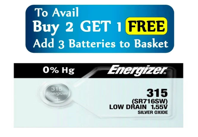 Energizer Watch Batteries BUY 2 GET 1 FREE -371 377 379 364 CR 2032 2025 Battery