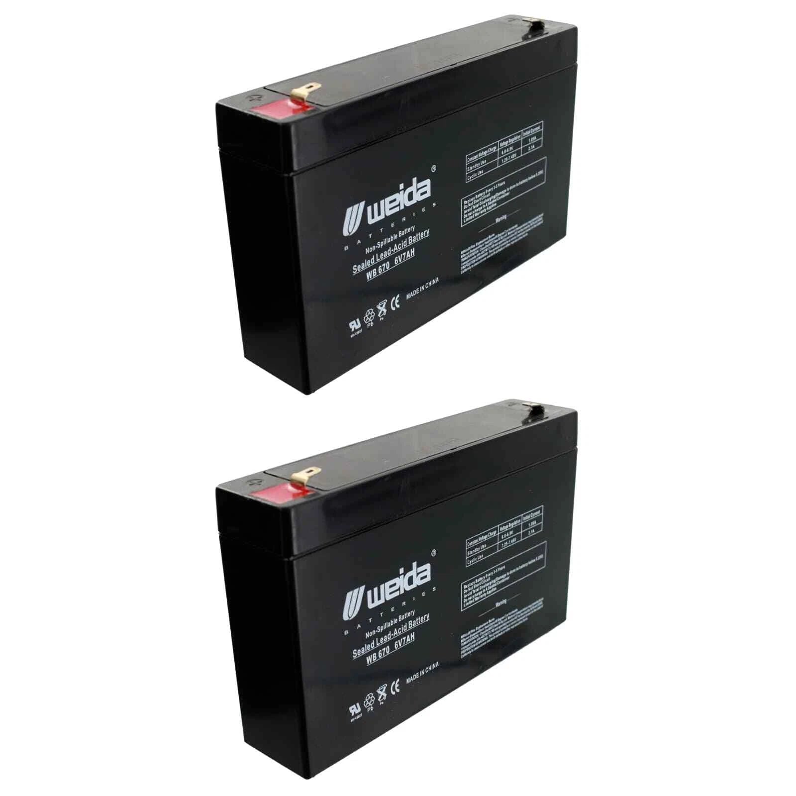 NEW 2PC 6V 7Ah SLA Battery WB670 SLA For UB670, PS670, D5734