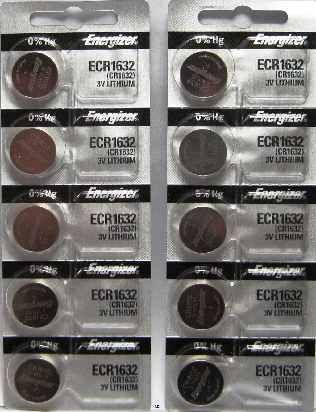 Energizer ECR1632 CR 1632 (2 piece) Lithium 3V Battery New Authorized Seller