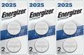 Energizer CR2025 Batteries, 3V Lithium Coin Cell 2025 Watch Battery, (6 Count)