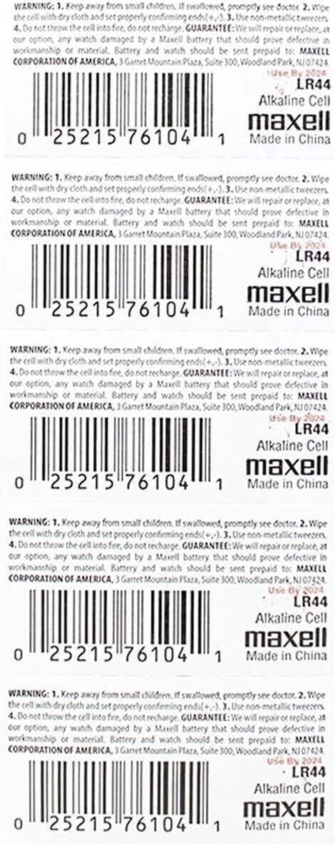 10 Pack Maxell Ag13 Lr44 357 Button Cell Battery