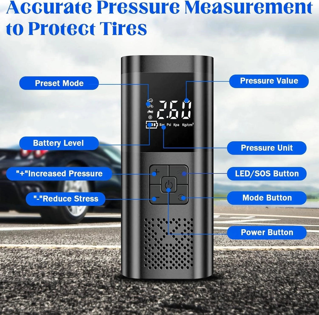 150PSI Tire Fast Inflator Air Pump Compressor LED Light For Car Bike Motor Ball