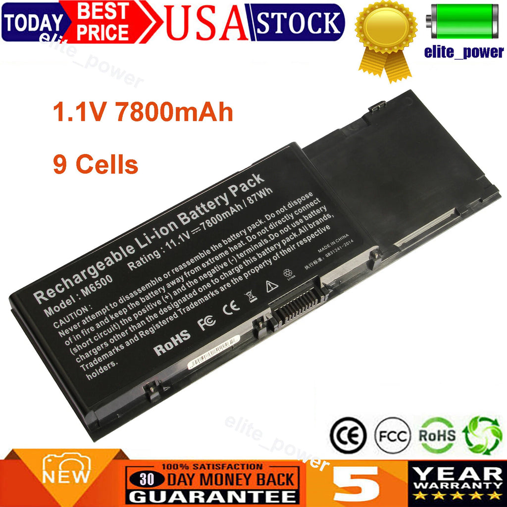 Battery for Dell Precision M2400 M4400 M6400 M6500 8M039 C565C 312-0873 7800mAh