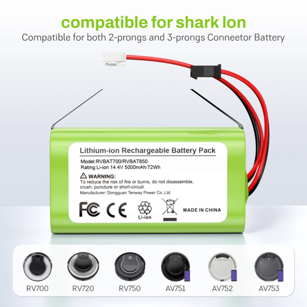 2X Replacement 5.0Ah 14.4V Battery for Shark Vacuum RVBAT70 RVBAT850 RV1101ARUS
