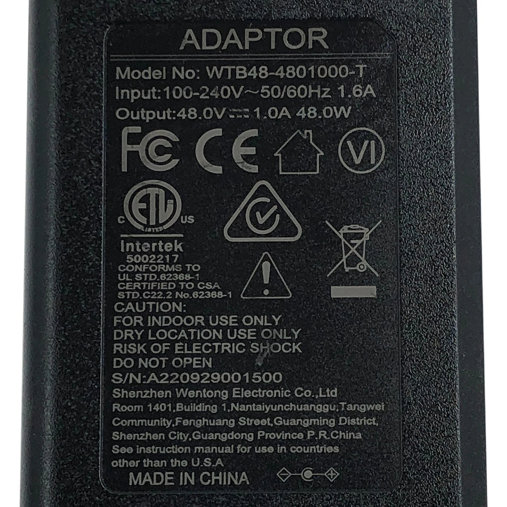 New Genuine Shenzhen 48V 1000mA 1A 48W Power Supply Adapter Charger - 5.5x2.5mm