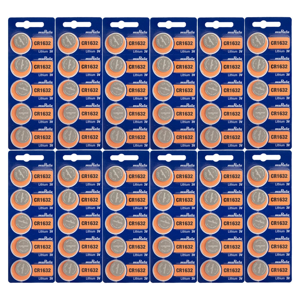 Murata CR1632 3V Lithium Coin Cell (60 Batteries)
