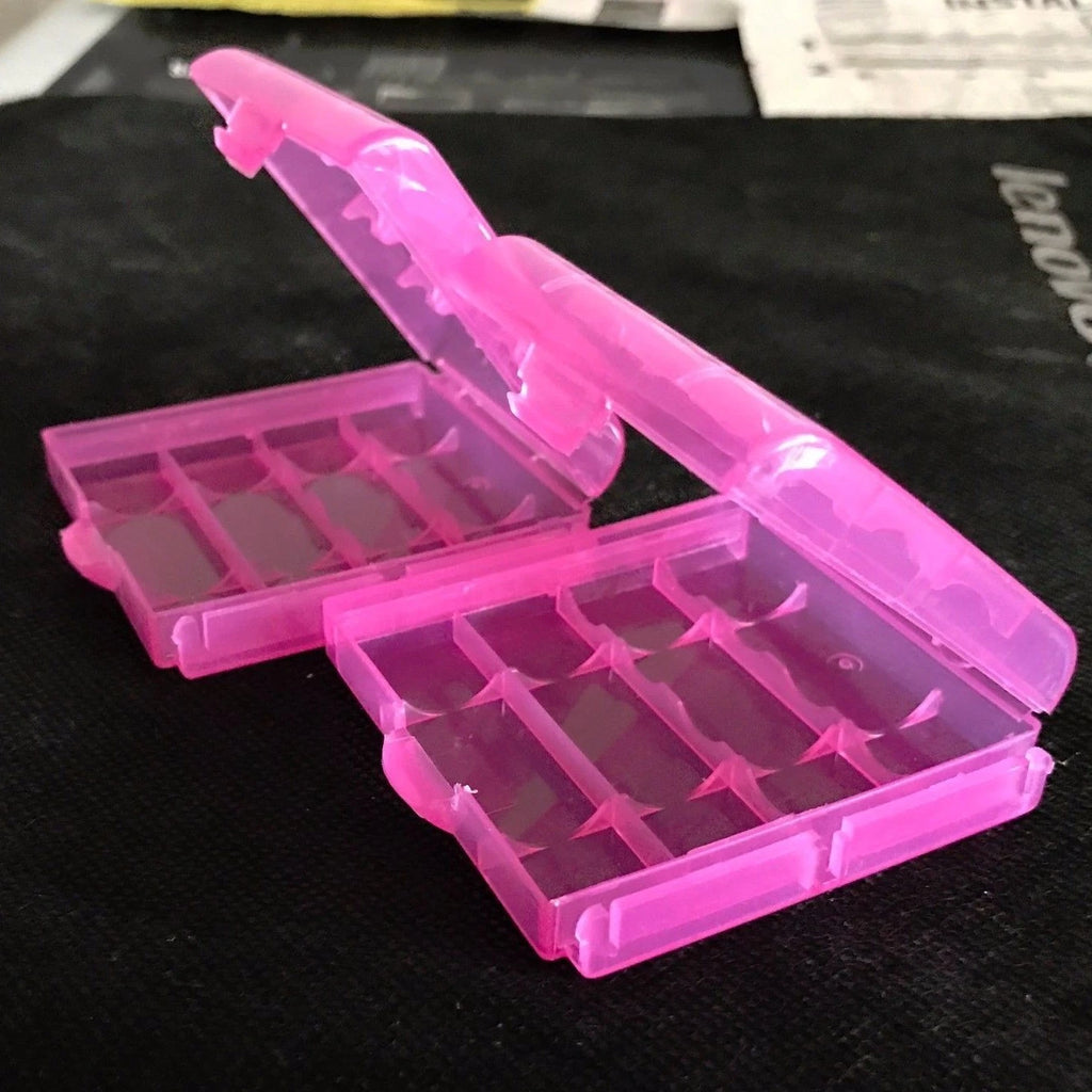 Brand New "2" Plastic Storage Case Holder Boxes for AA,10440, 14500 Battery Pink