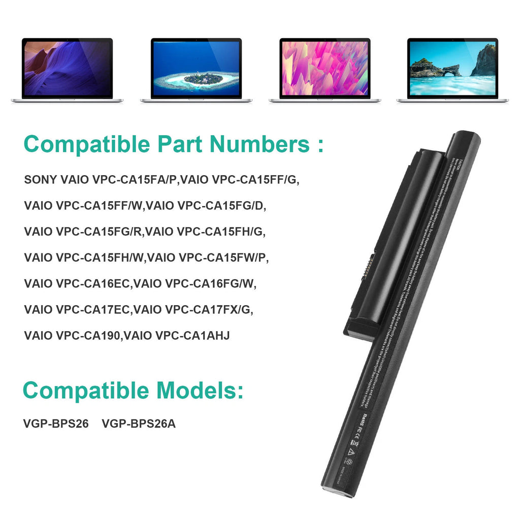 Battery for SONY VAIO SVE151D11M SVE1511L1EW LAPTOP VGP-BPS26 BPL26 5200mAh