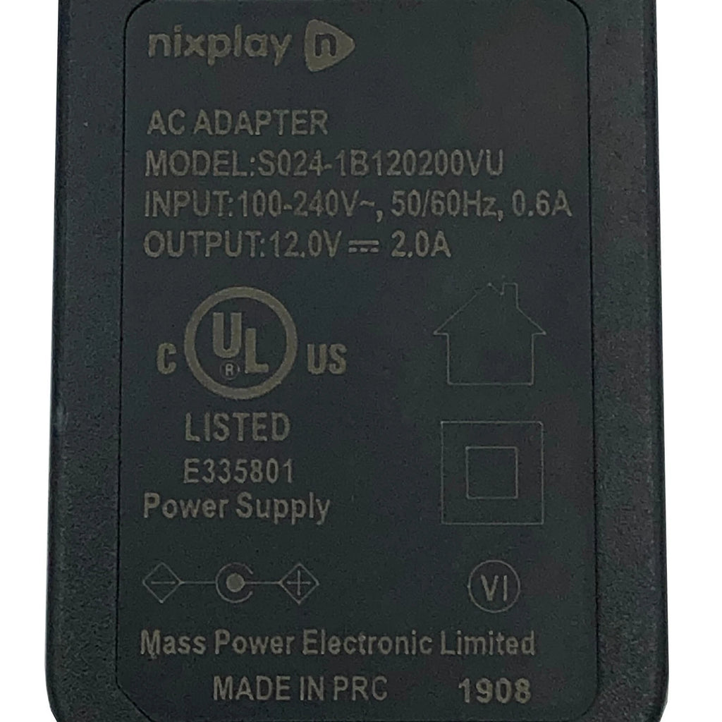 NEW Nixplay S024-1B120200VU Power Adapter for W15C Smart Frame with Wall Mount