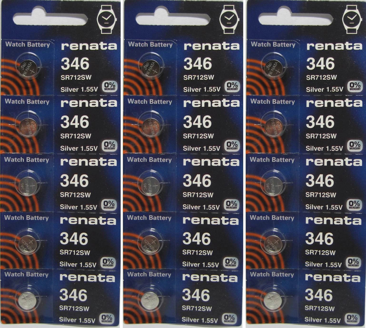 346 Renata Watch Battery SR712SW 15 Pcs