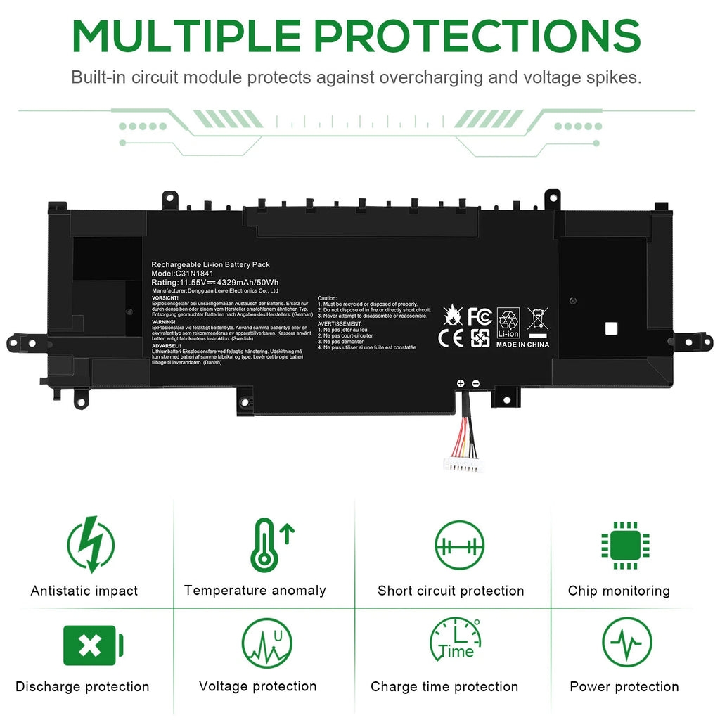 C31N1841 Battery For ASUS ZenBook UX334FL UX333FAC UX433FL UX433FLC UX434FA