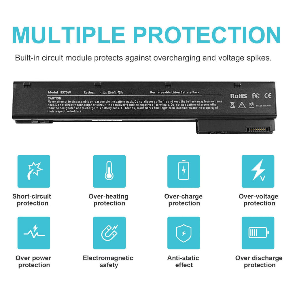 VH08 Battery for HP Elitebook 8560W 8570W 8760W 8770W Mobile Workstation 5200mAh