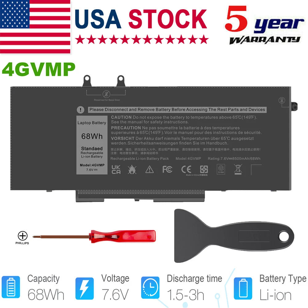 4GVMP For DELL LATITUDE 5400 5410 5500 E5500 Precision 3540 3550 BATTERY 9JRYT