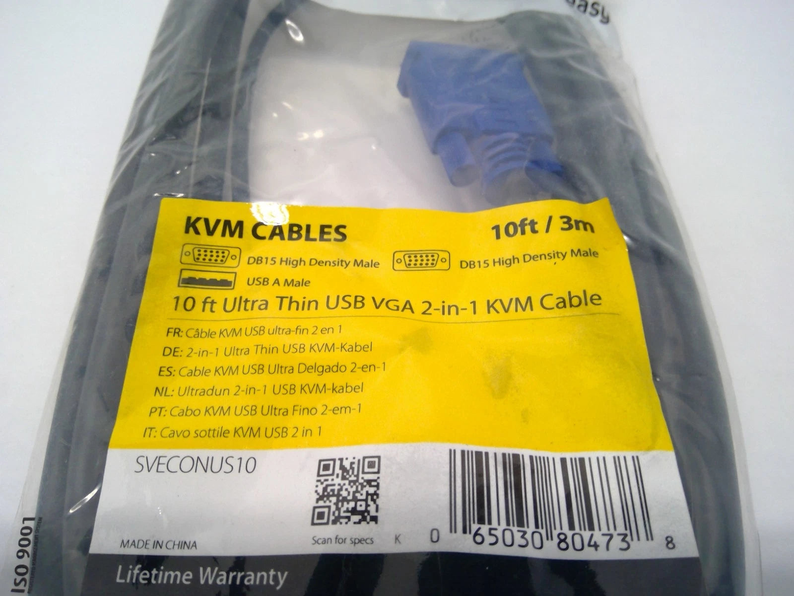 StarTech.com 10ft Ultra-Thin USB 2-in-1 KVM Cable SVECONUS10