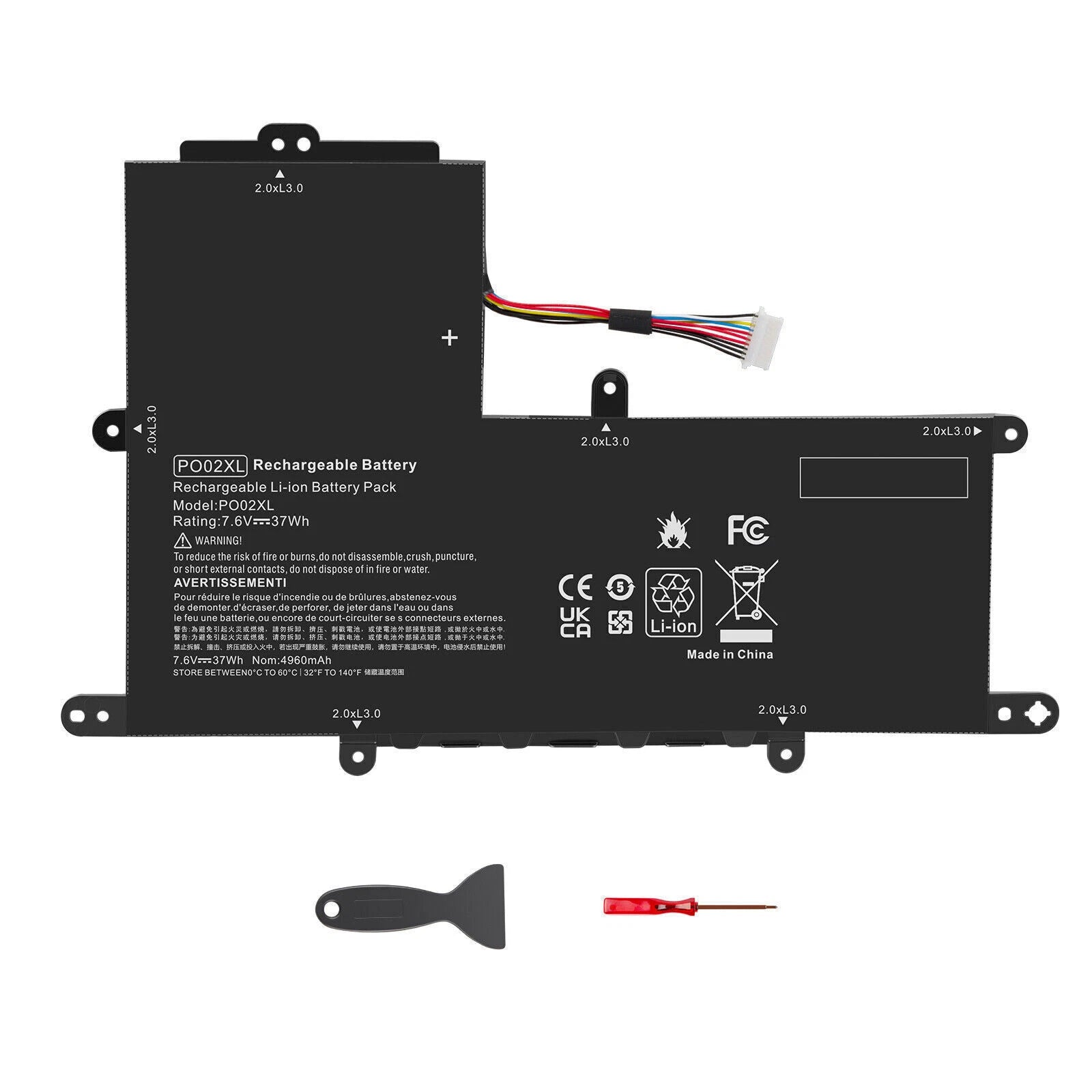 PO02XL 7.6V 37Wh Battery for HP Stream 11-R 11-Y 11-R014WM 823908-1C1 824560-005